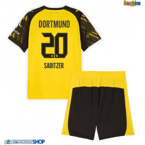 Maglie da calcio Borussia Dortmund Marcel Sabitzer #20 Prima Maglia Bambino 2025-26 Manica Corta + Pantaloni corti)